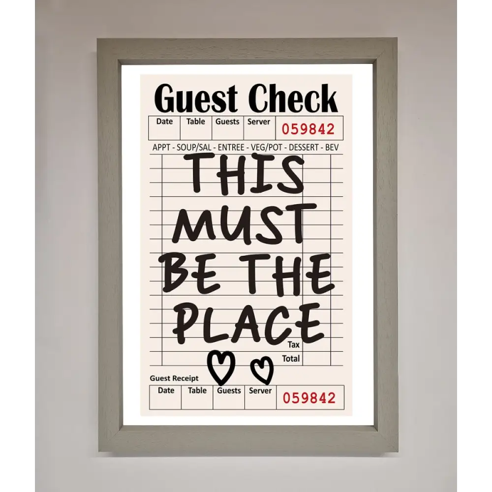 This Must Be The Place Beige Framed Wall Art - A3 (29.7 x 42 cm) / Grey - Framed Print