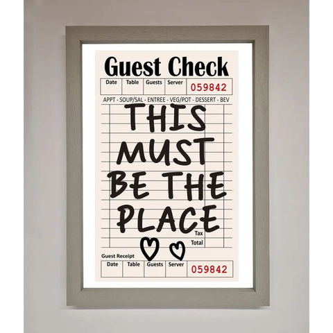 This Must Be The Place Beige Framed Wall Art - A3 (29.7 x 42 cm) / Grey - Framed Print