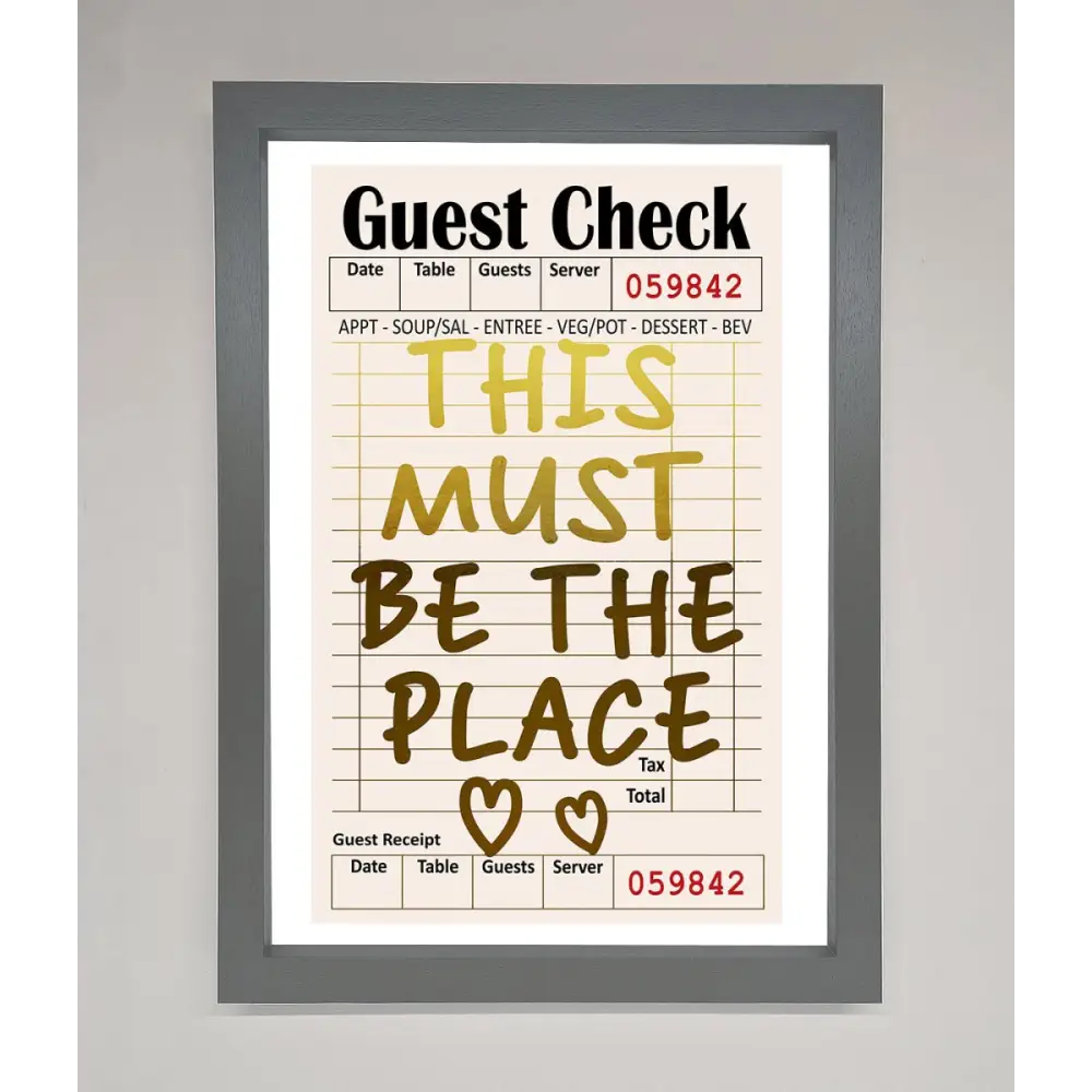 This Must Be The Place Foil Print - A3 (29.7 x 42 cm) / Dark Grey - Framed Print