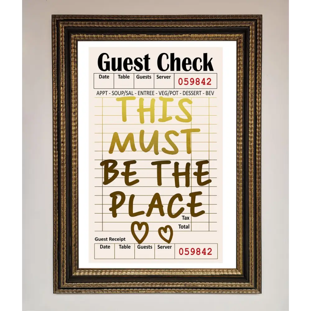 This Must Be The Place Foil Print - A3 (29.7 x 42 cm) / Ornate Gold Black - Framed Print