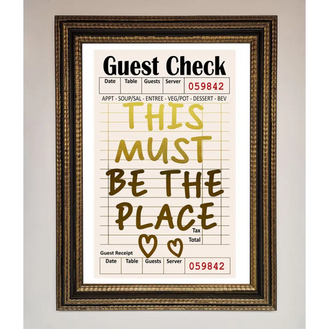 This Must Be The Place Foil Print - A3 (29.7 x 42 cm) / Ornate Gold Black - Framed Print