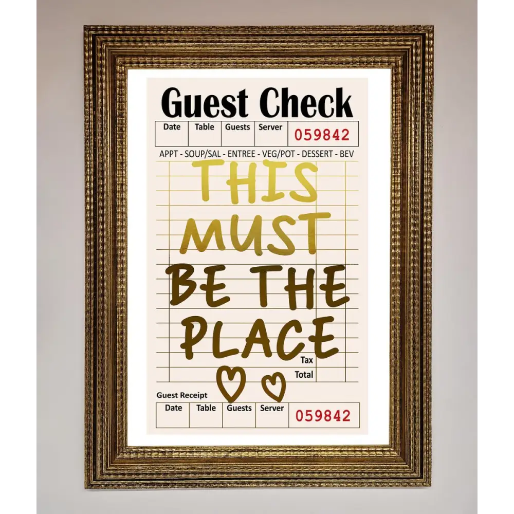 This Must Be The Place Foil Print - A3 (29.7 x 42 cm) / Ornate Gold - Framed Print