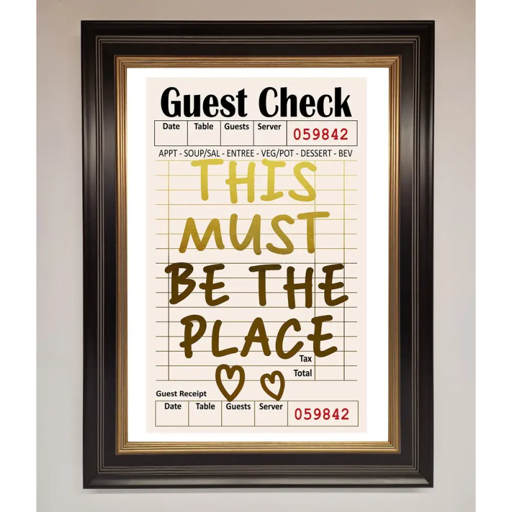 This Must Be The Place Foil Print - B0 (100 x 141 cm) / Black Gold - Framed Print