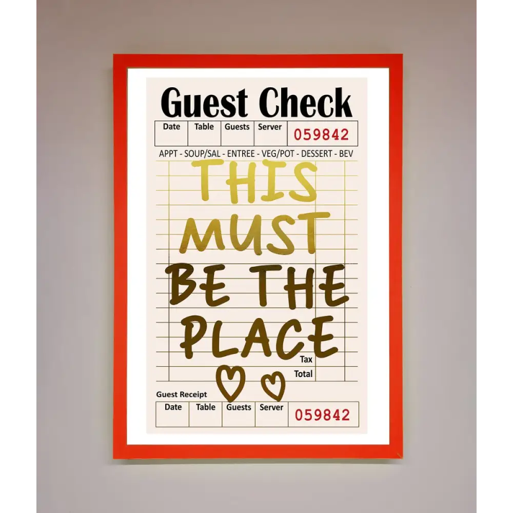 This Must Be The Place Foil Print - B0 (100 x 141 cm) / Neon Red - Framed Print