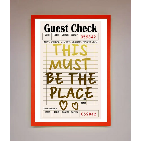 This Must Be The Place Foil Print - B0 (100 x 141 cm) / Neon Red - Framed Print