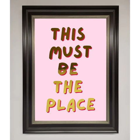 This Must Be The Place Pink Foil Print - B0 (100 x 141 cm) / Black Silver - Framed Print