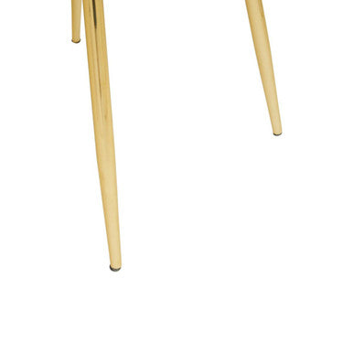 Gold-finished metal legs with a sleek tapered design on the tian mink velvet chair with soft mink velvet upholstery
