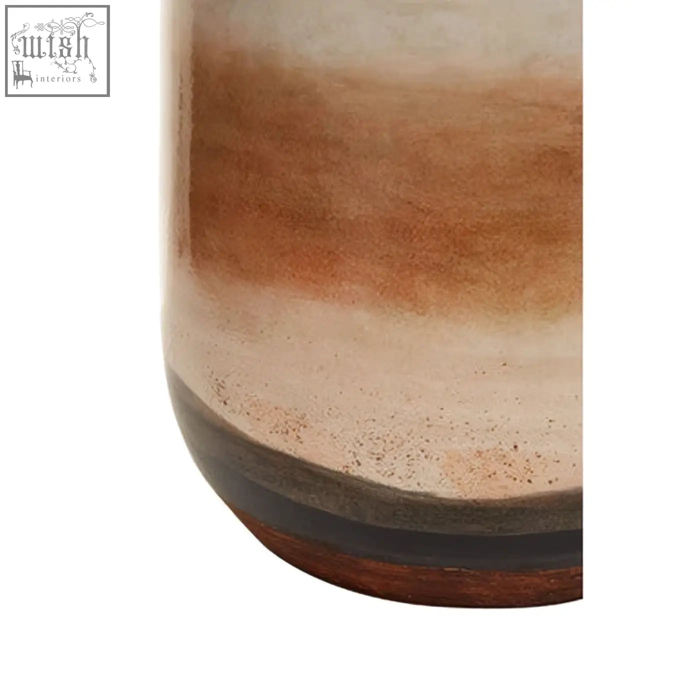 Tierra earthenware planter with a smooth gradient finish in warm beige to earthy brown natural earthenware planter