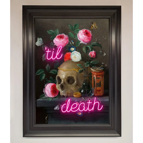 Til Death Skull Framed Wall Art - A1 (59.4 x 84.1 cm) / Matt Black - Framed Print