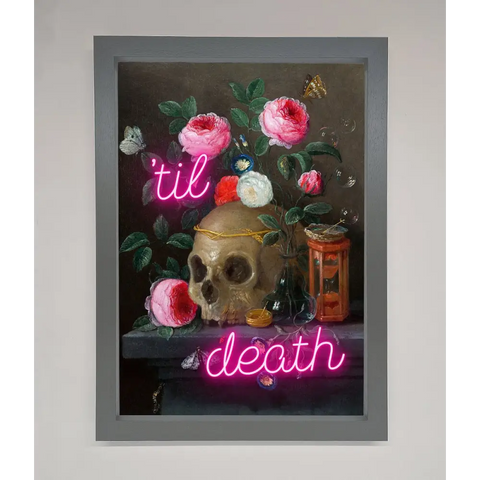 Til Death Skull Framed Wall Art - A3 (29.7 x 42 cm) / Dark Grey - Framed Print