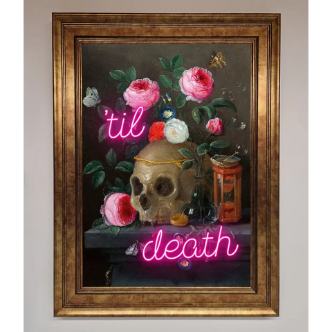 Til Death Skull Framed Wall Art - B0 (100 x 141 cm) / Bronze - Framed Print