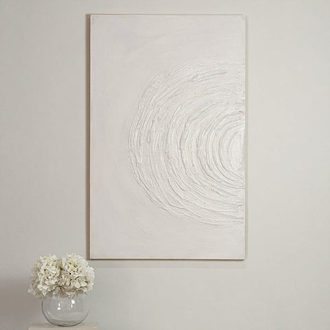 Tilly Cream Half Moon Textured Canvas Wall Art
