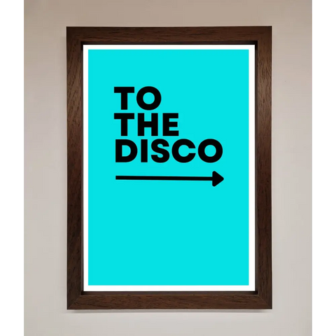 To The Disco Blue Framed Poster - A3 (29.7 x 42 cm) / Walnut - Framed Print
