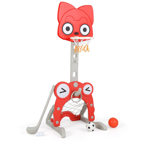 Toddler Basketball Hoop with Rim and Soccer Goal