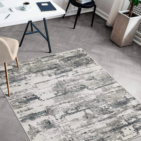 Tokyo Abstract Blue & White Rug - 120X160 cm - Rugs