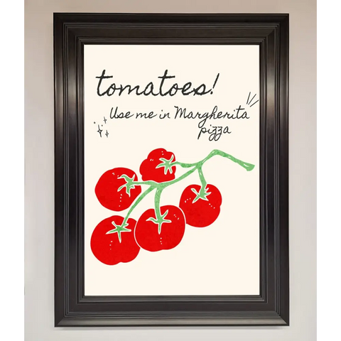 Tomatoes For Pizza Framed Poster - A1 (59.4 x 84.1 cm) / Matt Black - Framed Print