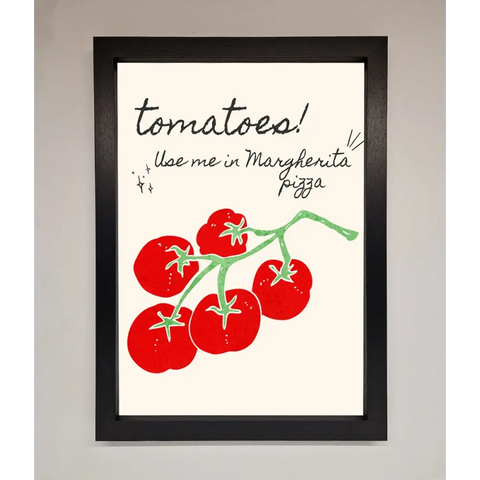 Tomatoes For Pizza Framed Poster - A3 (29.7 x 42 cm) / Black - Framed Print