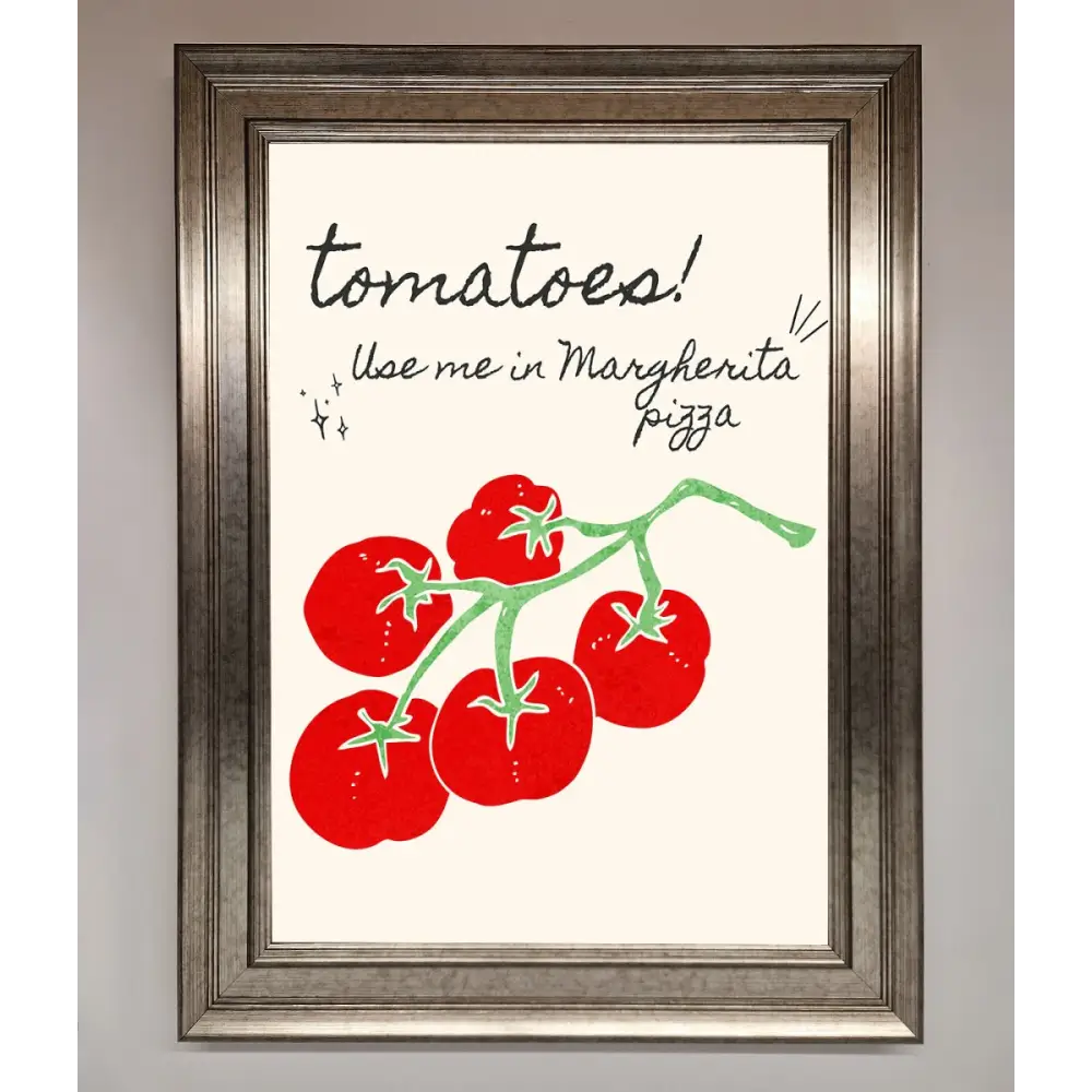 Tomatoes For Pizza Framed Poster - A3 (29.7 x 42 cm) / Silver - Framed Print