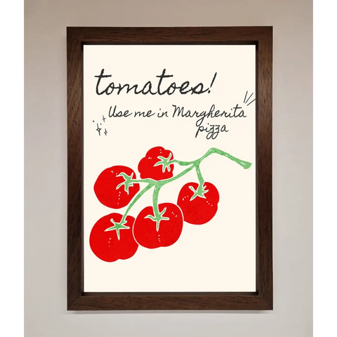 Tomatoes For Pizza Framed Poster - A3 (29.7 x 42 cm) / Walnut - Framed Print