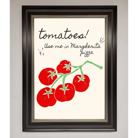 Tomatoes For Pizza Framed Poster - B0 (100 x 141 cm) / Black Silver - Framed Print
