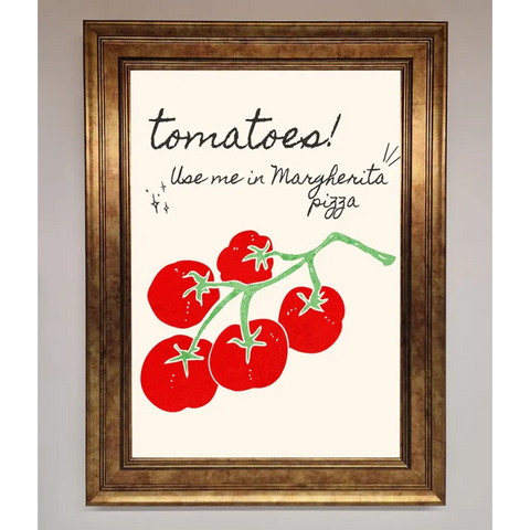 Tomatoes For Pizza Framed Poster - B0 (100 x 141 cm) / Bronze - Framed Print