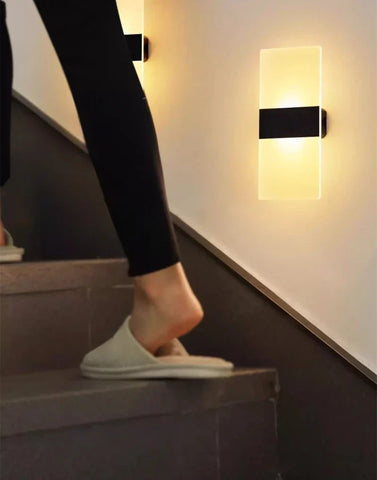 Minimalist white usb rechargeable touch sensor wall light with cool white acrylic sconce and sleek design