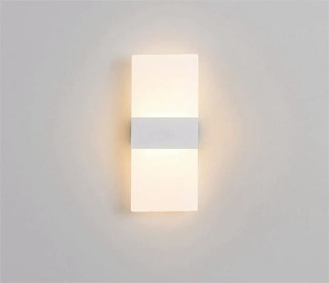 Modern white acrylic usb rechargeable touch sensor wall sconce with sleek design and cool white ambient lighting