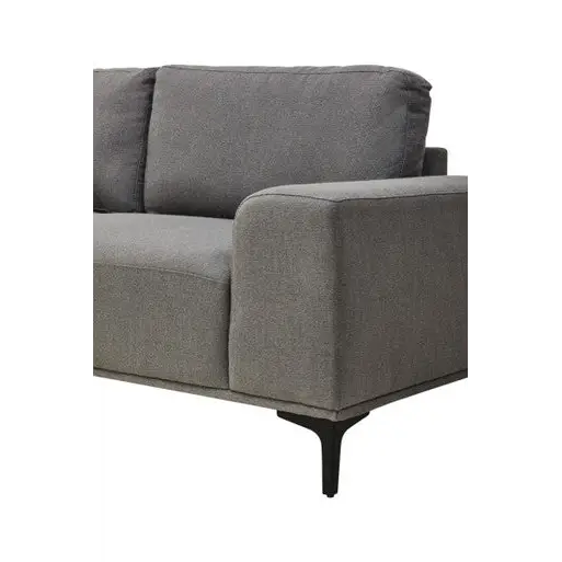 Toulon 3 Seat Grey Fabric Left Chaise Sofa - Chaise Lounge