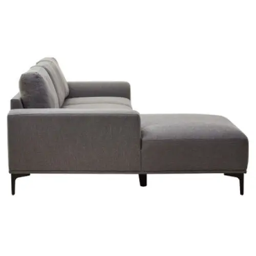 Toulon 3 Seat Grey Fabric Left Chaise Sofa - Chaise Lounge