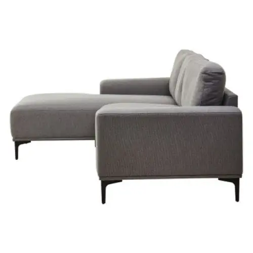 Toulon 3 Seat Grey Fabric Left Chaise Sofa - Chaise Lounge
