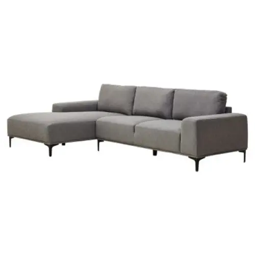 Toulon 3 Seat Grey Fabric Left Chaise Sofa - Chaise Lounge
