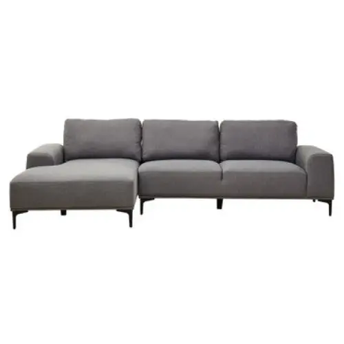 Toulon 3 Seat Grey Fabric Left Chaise Sofa - Chaise Lounge