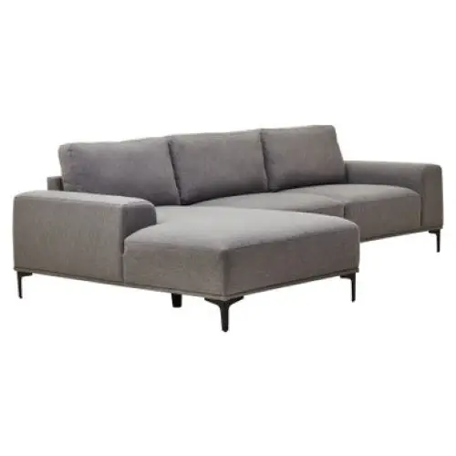 Toulon 3 Seat Grey Fabric Left Chaise Sofa - Chaise Lounge