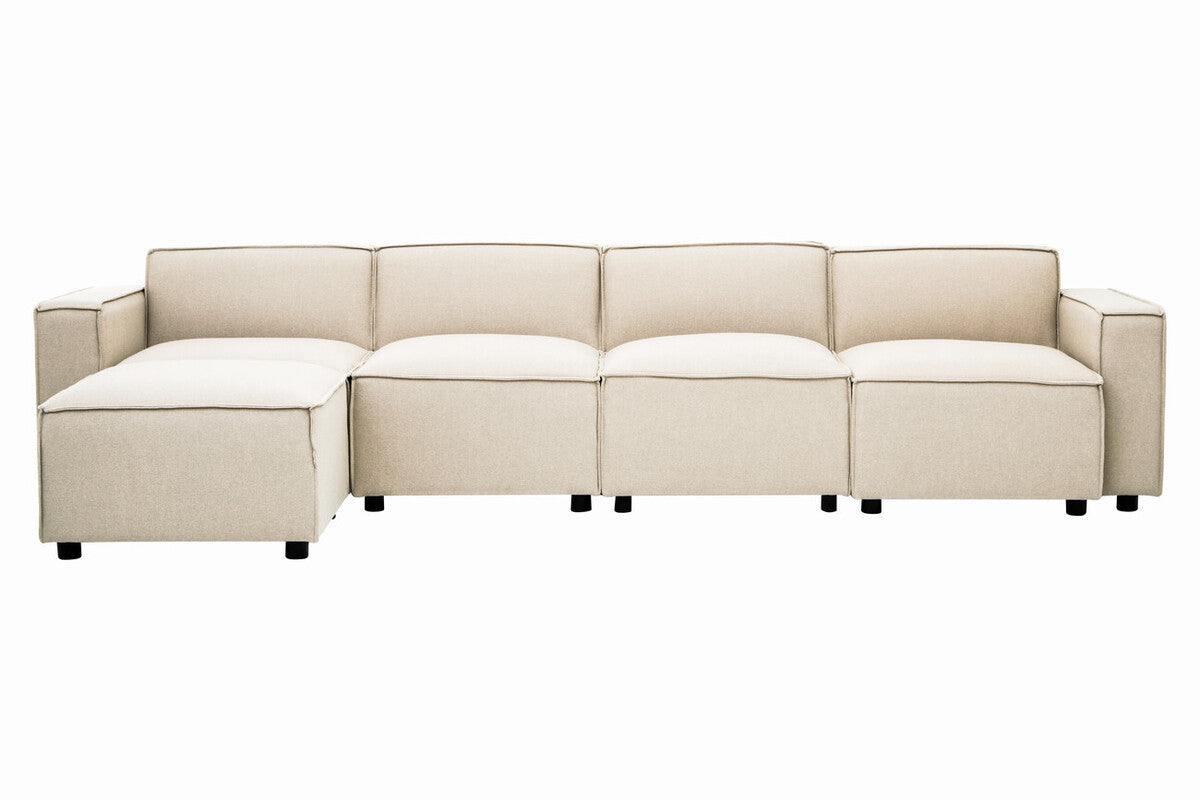 Toulouse Cream Fabric Right Arm Modular Sofa