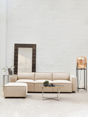 Toulouse Cream Fabric Right Arm Modular Sofa