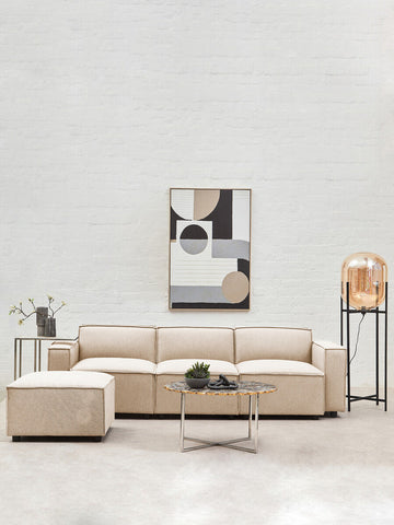 Toulouse Cream Fabric Right Arm Modular Sofa