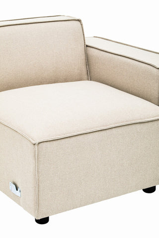 Toulouse Cream Fabric Right Arm Modular Sofa