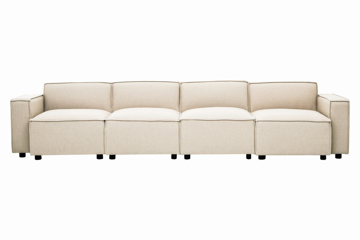 Toulouse Cream Fabric Right Arm Modular Sofa