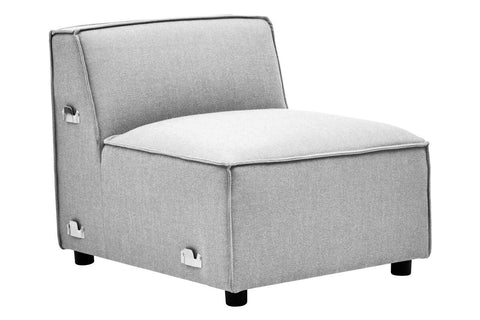 Toulouse Grey Fabric Armless Modular Sofa