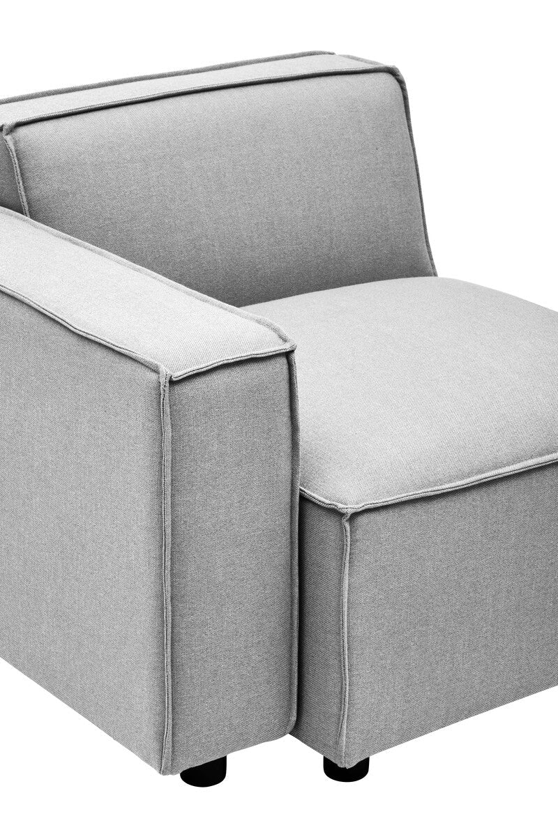 Toulouse Grey Fabric Left Arm Modular Sofa