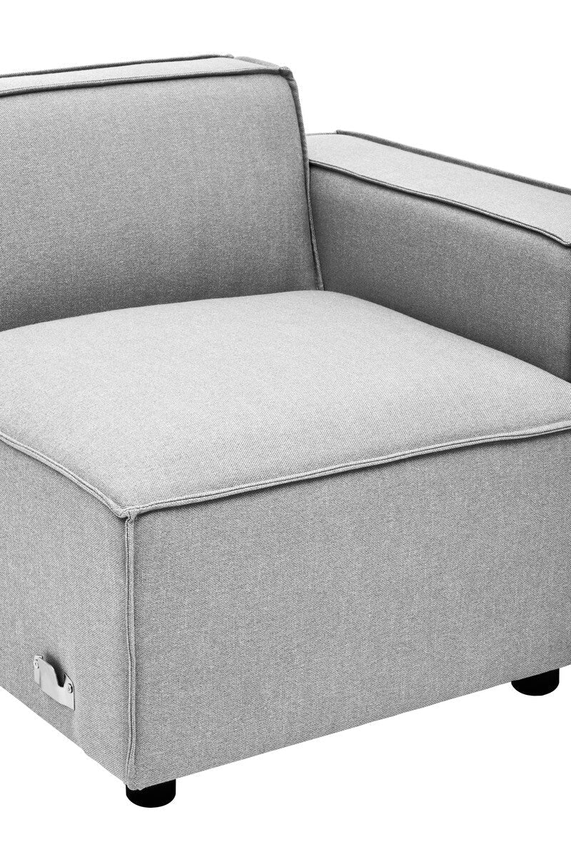 Toulouse Grey Fabric Right Arm Modular Sofa