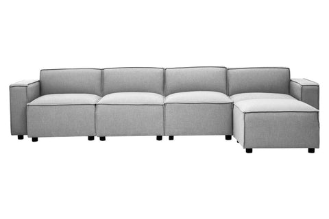Toulouse Grey Fabric Right Arm Modular Sofa