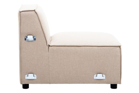 Toulouse Natural Fabric Armless Modular Sofa