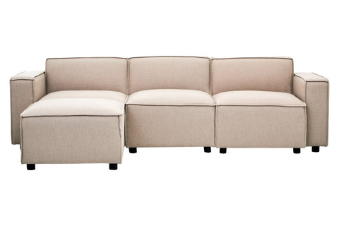 Toulouse Natural Fabric Armless Modular Sofa