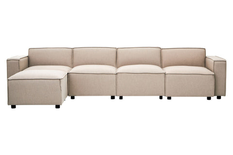 Toulouse Natural Fabric Armless Modular Sofa