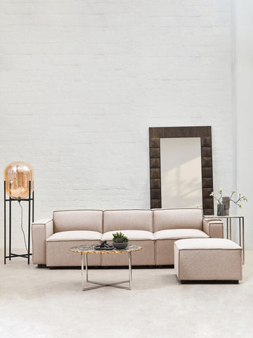 Toulouse Natural Fabric Armless Modular Sofa