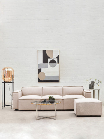 Toulouse Natural Fabric Armless Modular Sofa