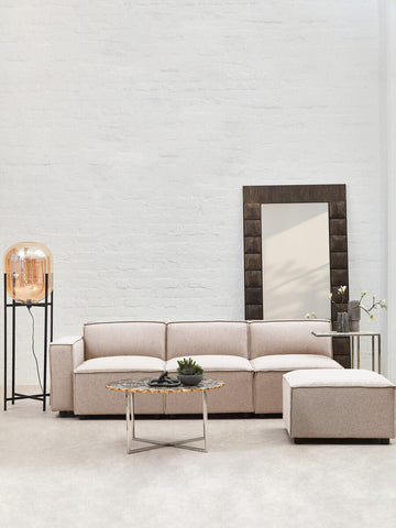 Toulouse Natural Fabric Armless Modular Sofa