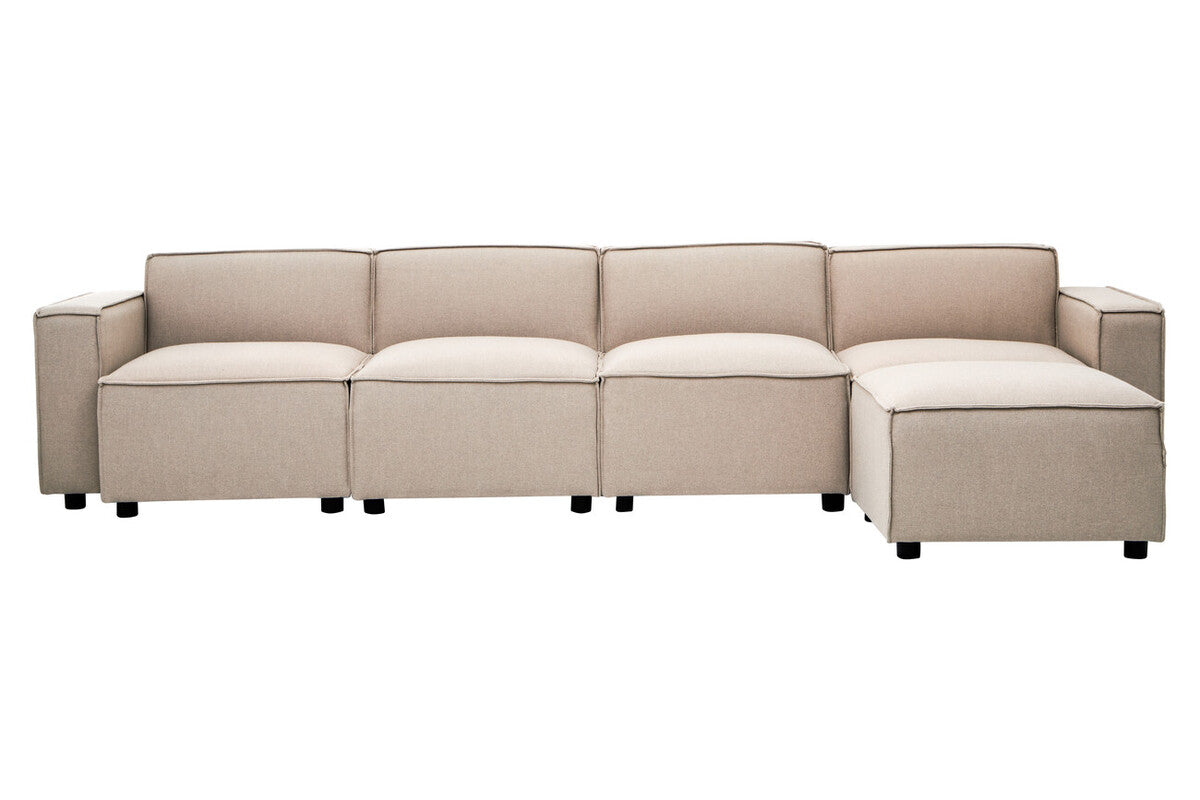 Toulouse Natural Fabric Armless Modular Sofa