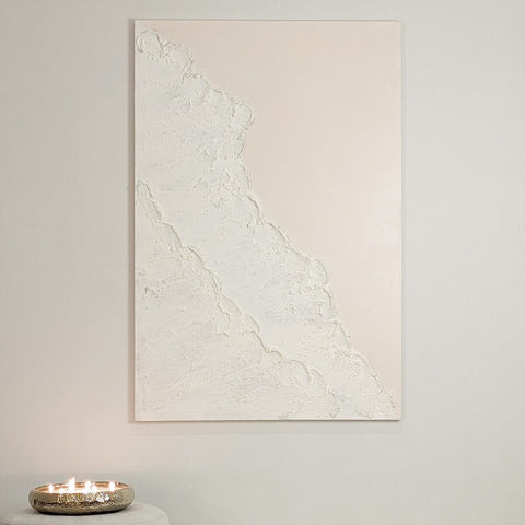 Toulouse Neutral Beach Waves Textured Canvas Wall Art